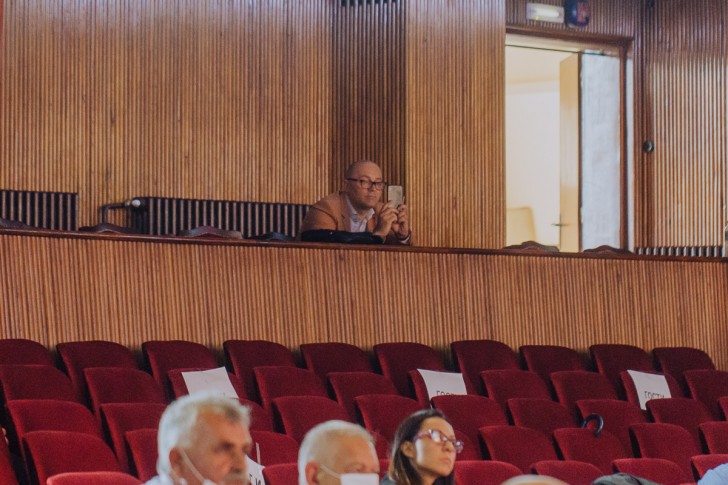 Vladan Sekulić snima govor Lazara Gojkovića