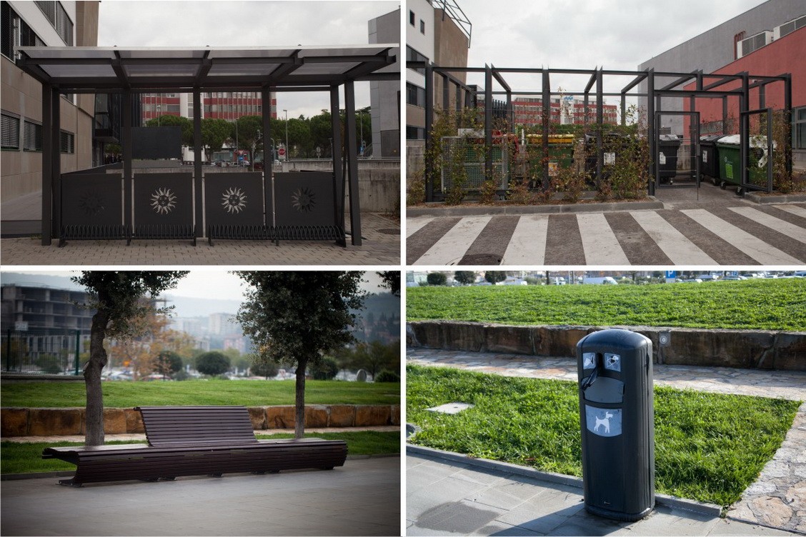 Mobilijar, parking za bicikle, prostor za kante, klupe, kese za skupljanje izmeta ljubimaca