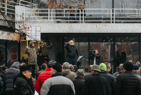 Ljubomir Bradić na protestu boraca (foto: Đorđe Đoković)