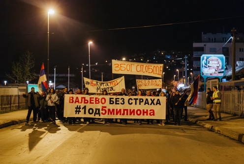 Protest u Valjevu (foto: Đorđe Đoković)