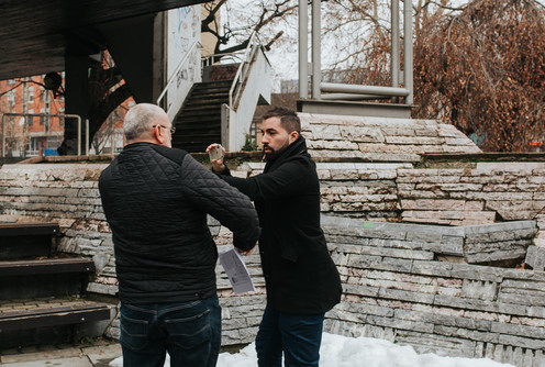 Marko Aćimović snima protest na Gradskom trgu (31.01.) (foto: Đorđe Đoković)