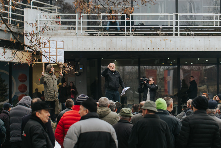 Ljubomir Bradić na protestu boraca (foto: Đorđe Đoković)